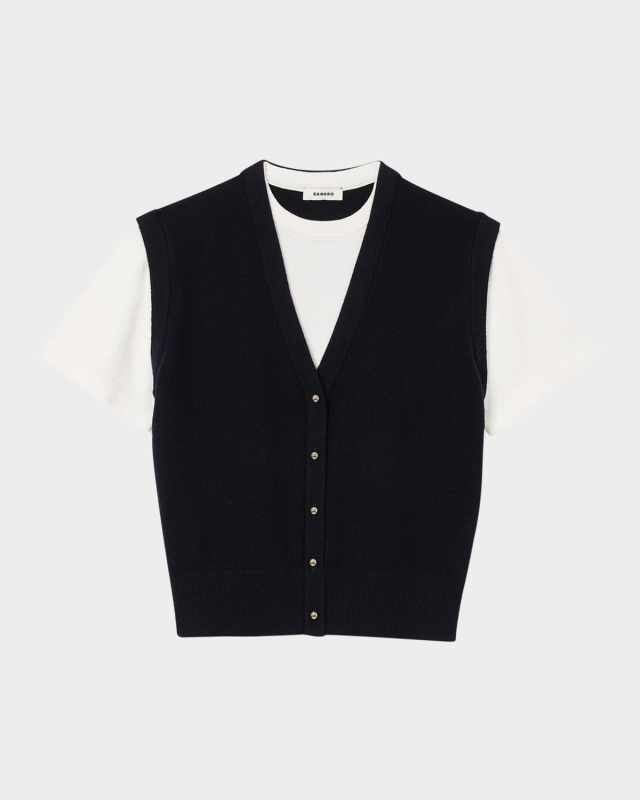 Jonas Mixed-Media Sweater Vest